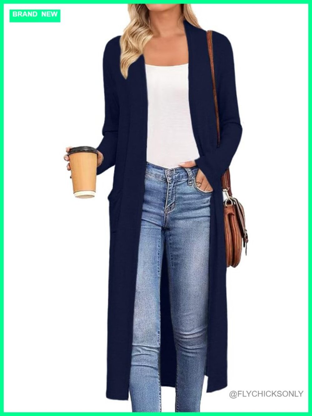 Lightweight Open Front Maxi Cardigan Long Sleeve Duster with Pockets
